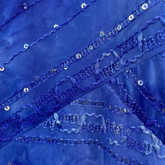 JM Collection Womens Plus Size 3X Royal Blue Kimono Boxy Blouse Flutter Sleeves - Picture 6 of 8